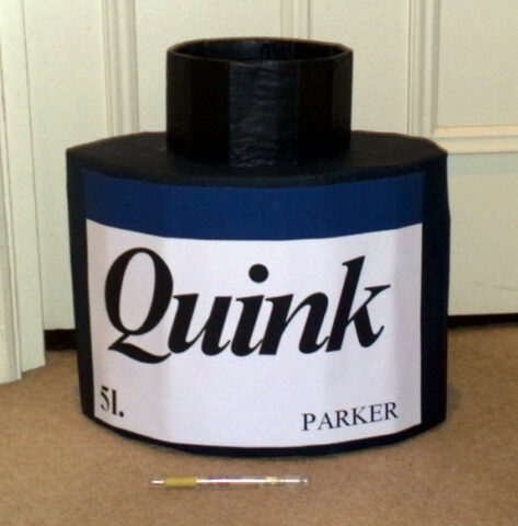 Giant ink bottle, commissioned for a theatre show Giant prop ink bottle
