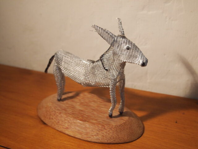 Small wire donkey, made as a gift Small wire donkey