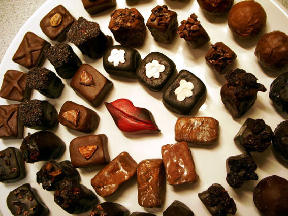 Clay chocolates, made for a window display Clay chocolates
